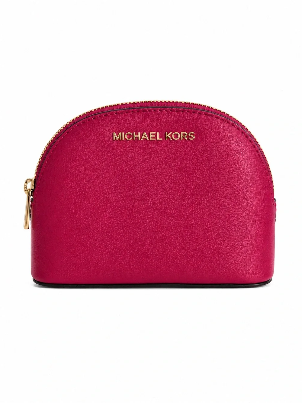 Michael Kors Jet Set Travel Leather Cosmetic Case Makeup Bag Fuchsia Pink Pouch